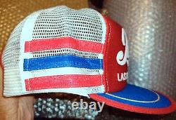 Vintage 3 Stripe Pepsi Cola Trucker Hat Snapback Las Vegas USA Mesh Cap