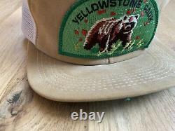 Vintage 70 80 Trucker Snap Back Hat Cap Suede Yellowstone Park K-produits
