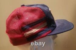 Vintage 70s 80s Gabriel Patch 3 Stripe Mesh Snapback Trucker Hat Cap Made In USA