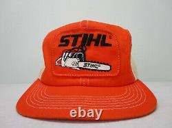 Vintage 70s 80s K Products K Brand Stihl Patch Mesh Snapback Trucker Hat Cap Etats-unis