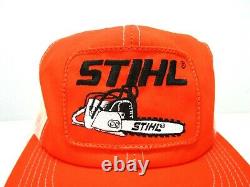 Vintage 70s 80s K Products K Brand Stihl Patch Mesh Snapback Trucker Hat Cap USA