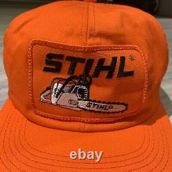 Vintage 70s 80s K Produits K Marque Stihl Patch Mesh Snapback Trucker Hat Cap USA