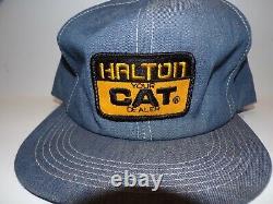 Vintage 70s 80s K-products Halton Cat Patch Denim Snapback Trucker Hat Cap Etats-unis