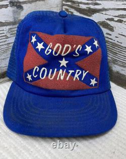 Vintage 70s 80s Rebel Snapback Trucker Hat Cap Dixie Southern Us Made Rare