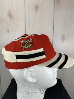 Vintage 80s Chicago Blackhawks LNH Hockey Hat Cap Snap Retour Mesh Trucker