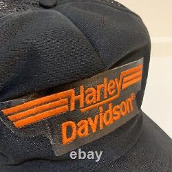 Vintage 80s Harley Davidson Hat Mesh Trucker Snapretour États-unis Made Mesh Biker Cap