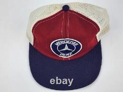 Vintage 80s Mercedes Benz Snapback Trucker Mesh Hat Cap Rare USA Fabriqué Par Harvard