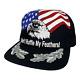 Vintage Années 80 Dont Ruffle My Feathers Eagle Flag Usa Black Mesh Trucker Hat Cap