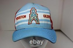 Vintage Authentic Original Houston Oilers Snap-back Chapeau De Camionneur Mesh Chapeau Crusty