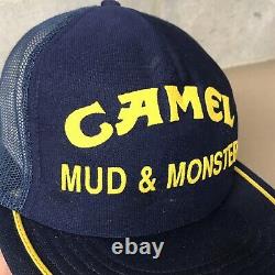 Vintage Camel Mud & Monster Pit Chapeau D'équipage Mesh Snapback Trucker Cap Fabriqué Aux États-unis