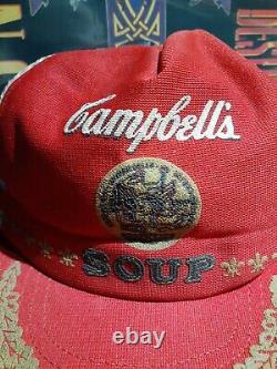 Vintage Campbell’s Soup Snapback Trucker Hat Three Stripe Mesh Patch Cap États-unis