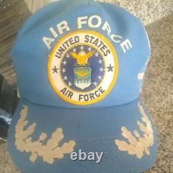 Vintage Cap Trucker Hat États-unis Air Force 3 Stripes Snapback Fabriqué Aux États-unis