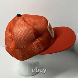 Vintage Case Patch All Mesh Trucker Snapback Hat Orange Ajustable Cap Rare
