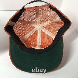 Vintage Case Patch All Mesh Trucker Snapback Hat Orange Ajustable Cap Rare