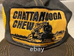 Vintage Chattanooga Chew Trucker Hat Cap Mesh Snapback Tobacco Train Rare