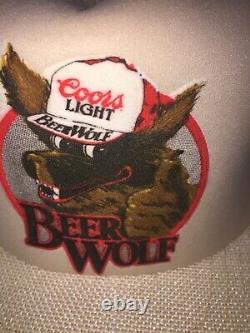 Vintage Coors Light Beer Wolf Hat Snapback Trucker Cap