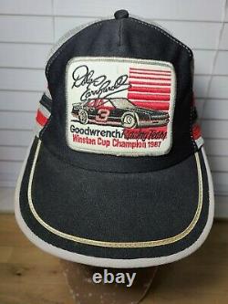 Vintage Dale Earnhardt 1987 Winston 3 Stripe Trucker Mesh Snapback Hat USA (r1)