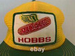 Vintage Dekalb Seed Hobbs K Marque Full Trucker Snapback Patch Hat Cap Rare Vhtf