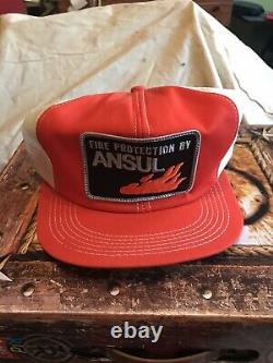 Vintage Fire Protection Par Ansul Snapback Patch Mesh K Brand Trucker Hat Cap