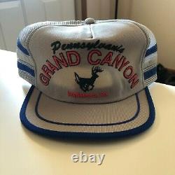 Vintage Grand Canyon Deer 3 Stripe Mesh Trucker Hat Snapback Hat Cap Etats-unis Made