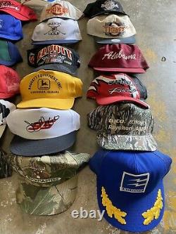Vintage Hat Lot (25) Trucker Hat 90s Snaback Cap