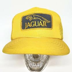 Vintage Jaguar Auto Car Le Man Racing Jaune Snapback Chapeau Style Trucker Casquette
