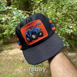 Vintage Jeep Racing 4x4 3 Trois Stripe Trucker Snapback Cap Hat USA Rare