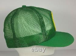 Vintage John Deere Big Patch Snapback Trucker Hat Cap K-products Made USA Mesh