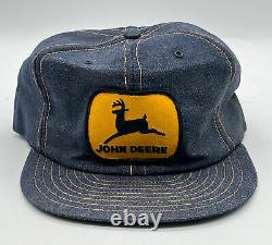 Vintage John Deere Denim Snap Back Patch Trucker Hat Cap Louisville États-unis