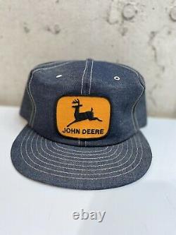 Vintage John Deere Denim Snap Back Patch Trucker Hat Cap Louisville États-unis