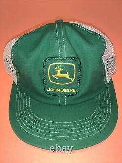 Vintage John Deere K Produits Green Mesh Trucker Snapback Hat Cap Patch Mexico