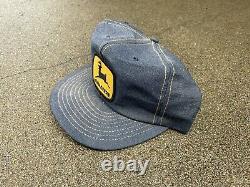 Vintage John Deere Patch Full Denim Trucker Hat Snapback Cap Louisville K USA