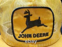 Vintage John Deere Plein Mesh Louisville Mfg Snapback Trucker Hat Cap Patchusa 2