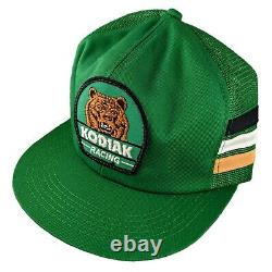 Vintage Kodiak Racing Trucker Hat K Produits 3 Stripe Mesh Snapback Cap USA Euc