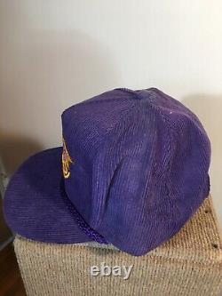 Vintage La Lakers Trucker Hat Cap Championnat De Velours Côtelé Snapback Années 1980 Nba