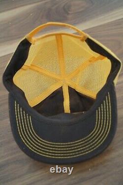 Vintage Lawson Patch Mesh Snapback Cap Trucker Hat USA K-brand Brown Yellow (l3)