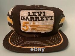 Vintage Levi Garrett 5 Star 3 Stripe & Red Man Big Patch Trucker Snapback Chapeaux
