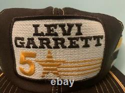 Vintage Levi Garrett 5 Star 3 Stripe & Red Man Big Patch Trucker Snapback Chapeaux