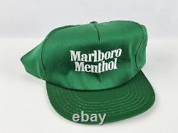 Vintage Marlboro Menthol Green Trucker Hat Snapback Jamais Écrit Tabac Annoncer