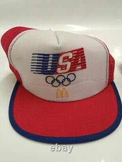 Vintage Mcdonalds Années 80 90 Trucker Hat Snapback Cap Jeux Olympiques Ronald USA Lot Lire