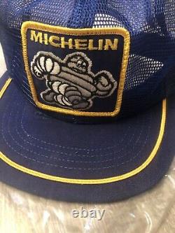 Vintage Michelin Snapback Trucker Hat Full Mesh Patch Cap Made In The USA