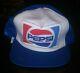 Vintage Pepsi Cola Mesh Trucker Snapback Cap Hat New Old Stock 80s Etats-unis Made