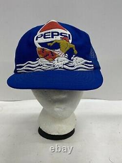 Vintage Pepsi Cola Surfeur Surfeur Themed Trucker Chapeau Snapback Mesh 80s 90s