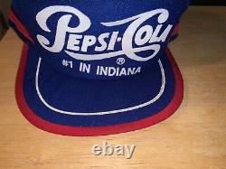 Vintage Pepsi-cola #1 En Indiana 3 Stripe Mesh Trucker Snapback Hat Cap USA