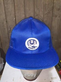 Vintage Rare 70s/80s Baltimore Colts Blue NFL Football Trucker Cap Hat Snapback