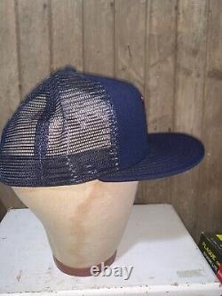 Vintage Rare 80s Chicago Bears Logo Blue NFL Football Trucker Cap Hat Snapback