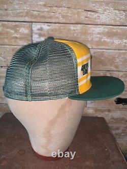 Vintage Rare 80s Green Bay Packers Ajd Camionneur Jaune Cap Hat Snapback