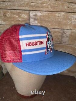 Vintage Rare 80s Houston Oilers Ajd Le Camionneur Professionnel Cap Hat Snapback