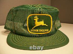 Vintage Rare John Deere Louisville Mfg Co Plein Mesh Nos Snapback Trucker Hat Cap