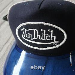 Vintage Rare Von Dutch Logo Clear Mesh Trucker Snapback Hat Cap